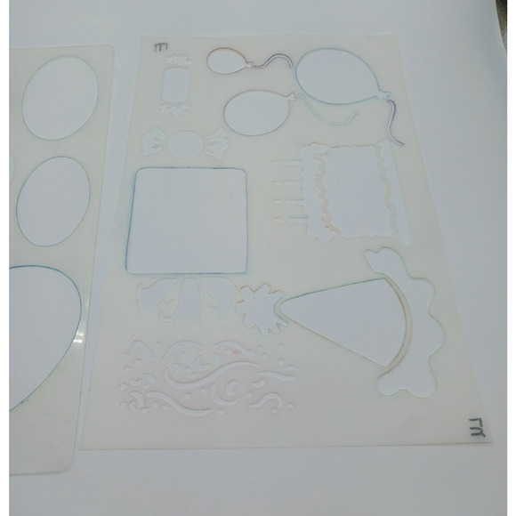 Lot of Scrapbooking Paper Crafting Plastic Stencils Shapes Letters Baby - Picture 5 of 16